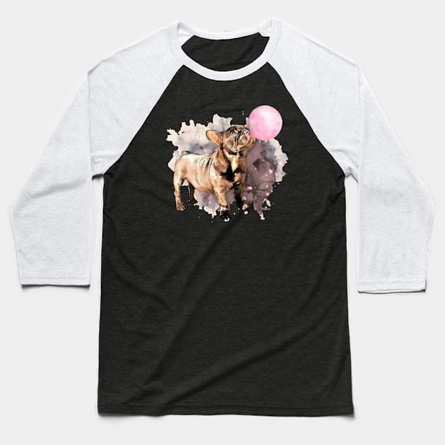 French bulldog, Frenchie 21 Baseball T-Shirt by Collagedream